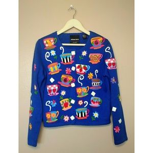 Michael Simon Women's Blue Cardigan Sweater Small